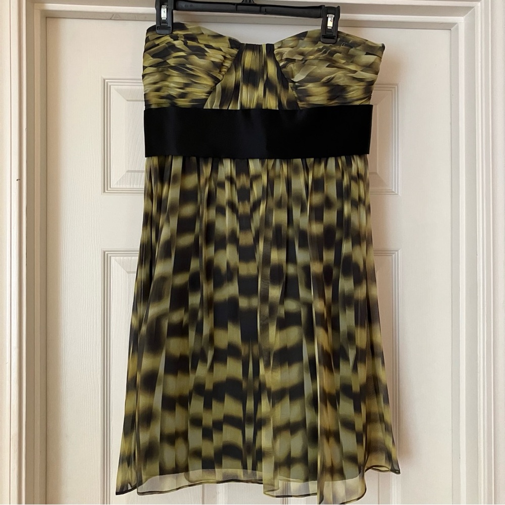 CALVIN KLEIN Strapless Print Silk Dress 10 NEW NWT - Picture 4 of 11